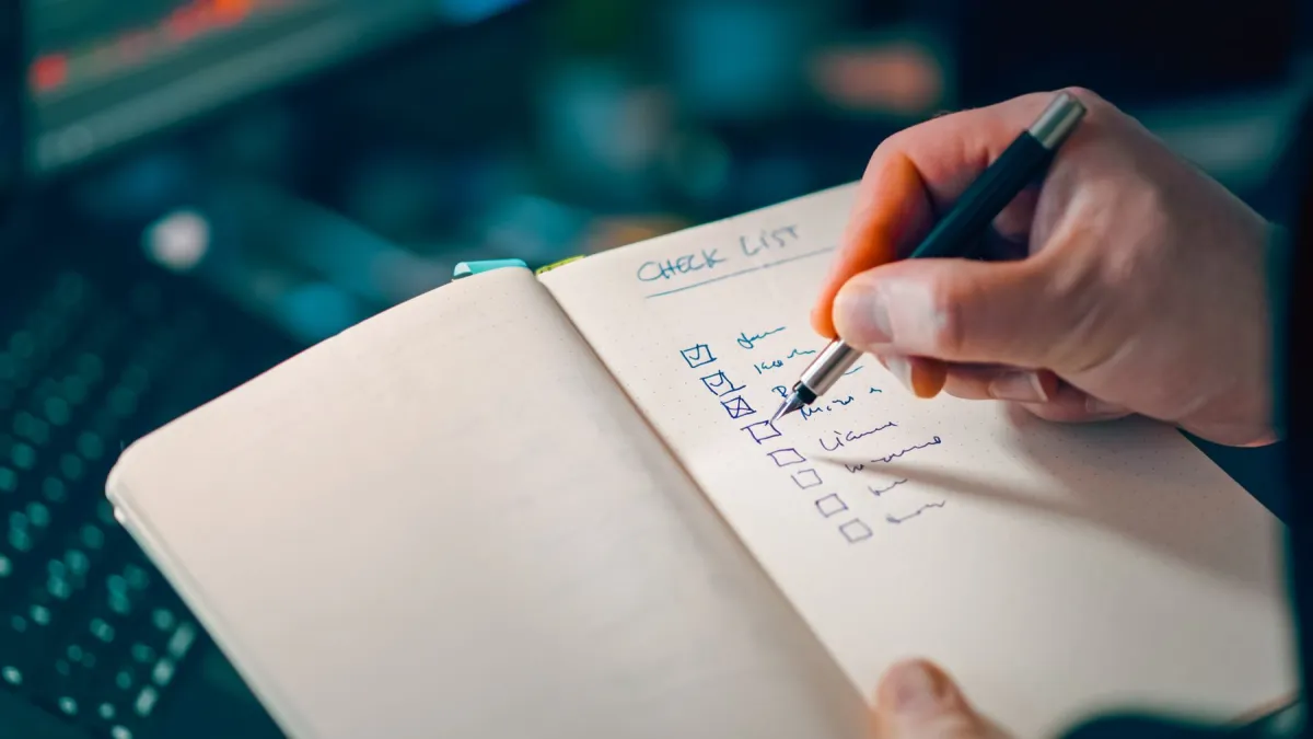 A written checklist keeps nothing from being forgotten on migration day.
