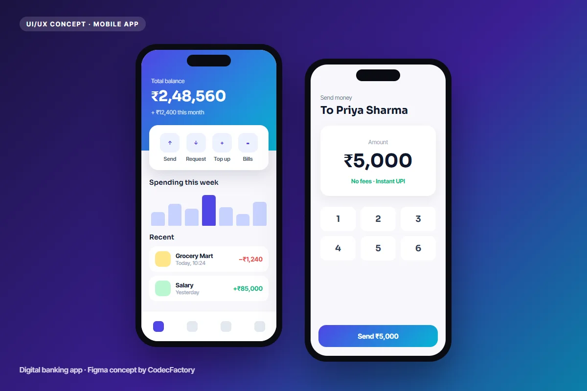 Digital Banking App (UI/UX Concept)
