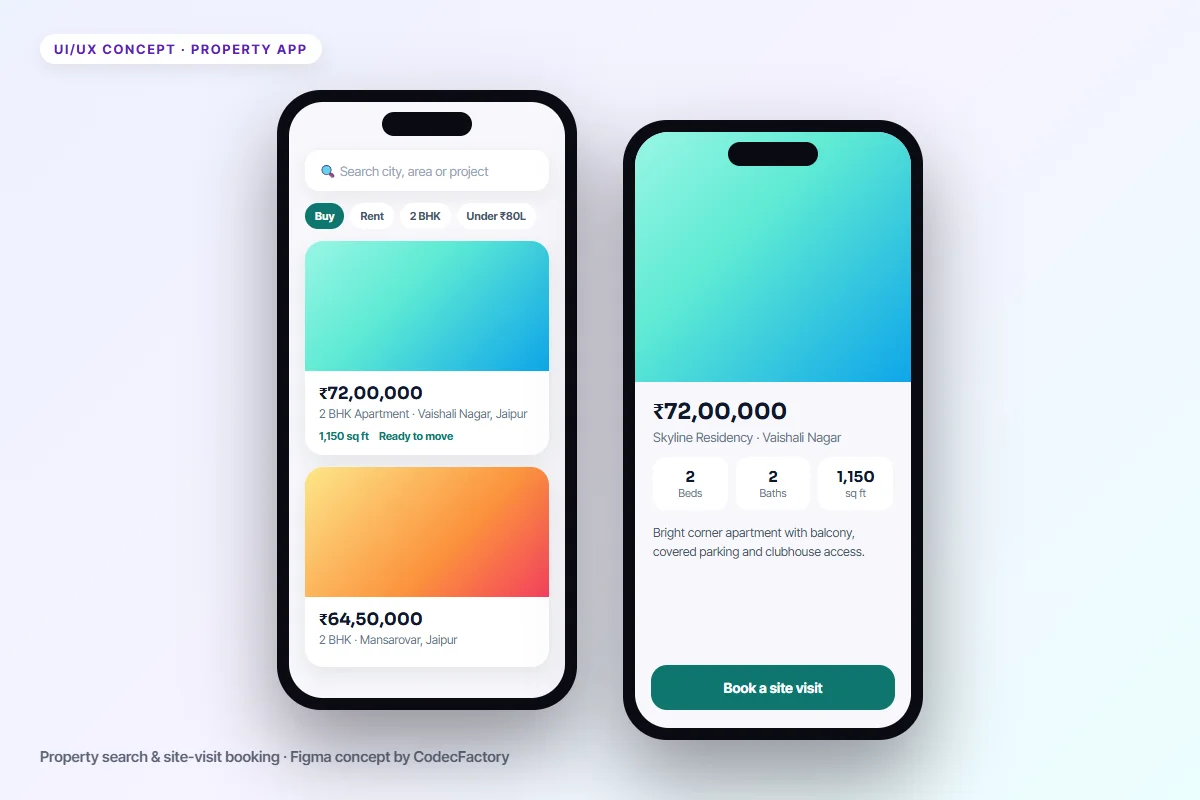 Property Search & Site-Visit App (UI/UX Concept)